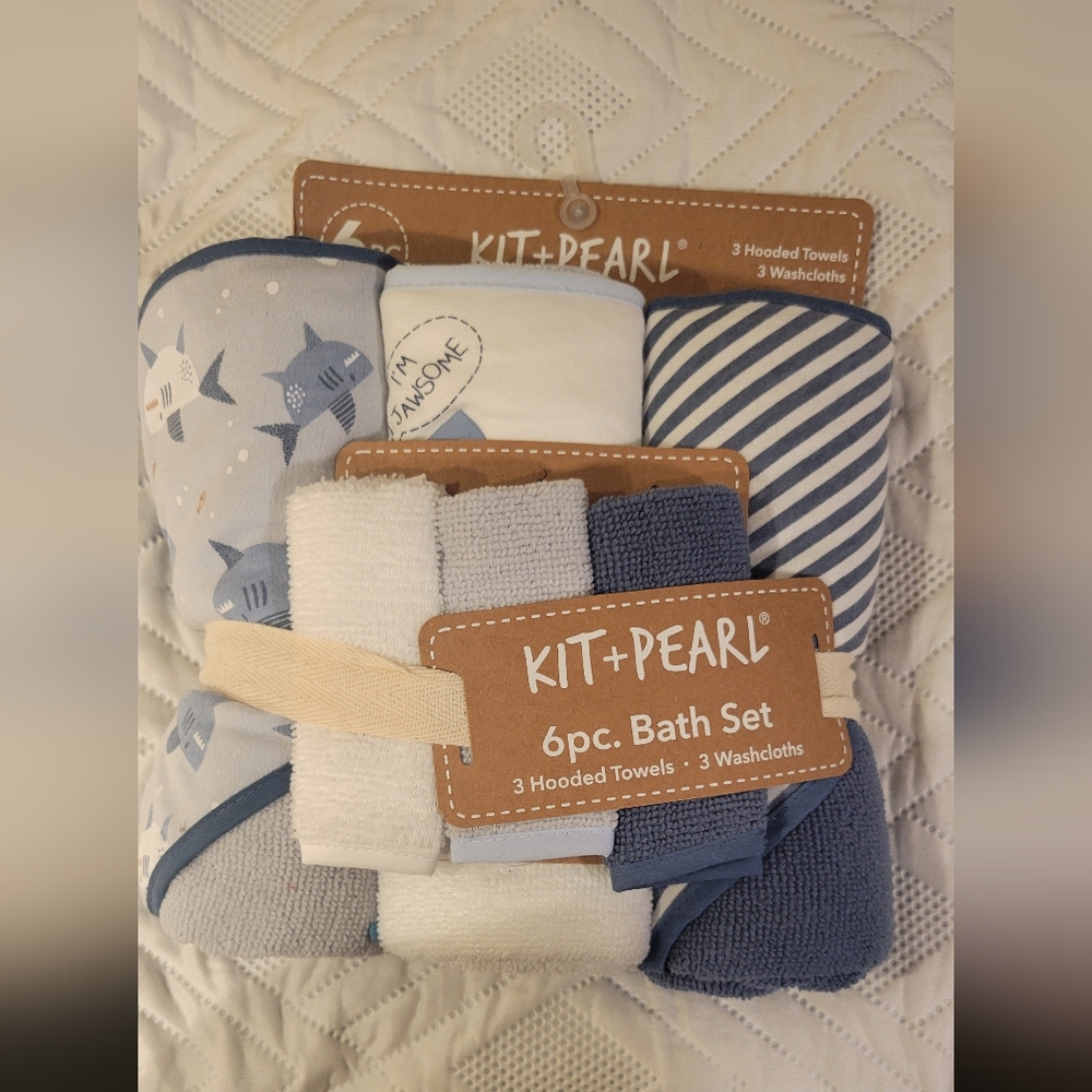 Kit + Pearl 6pc Bath Set - Shark theme